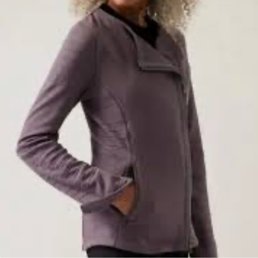 ATHLETA moto jacket dusk violet purple -S-EUC worn twice!